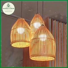 Combo 3 Chao Đèn Thả Trần Nơm Khum Mây Tre - Trang Trí Nhà Cửa, Homestay, Quán Ăn - Kiểu Dáng Xinh Xắn, Thân Thiện Với Môi Trường