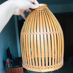 Chao Đèn Nơm Trang Trí Nghệ Thuật Bằng Tre - Đèn Khum Ngoài Trời, Nhiều Kích Cỡ, Thủ Công Tối Giản Cho Nhà Hàng Khách Sạn