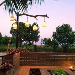 Chao Đèn Nơm Trang Trí Nghệ Thuật Bằng Tre - Đèn Khum Ngoài Trời, Nhiều Kích Cỡ, Thủ Công Tối Giản Cho Nhà Hàng Khách Sạn
