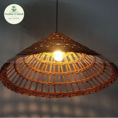 Chao Đèn Thả Trần Hình Nón Mây Đan Thưa - Trang Trí Quán Cafe & Nhà Cửa Nghệ Thuật Phương Vy Decor