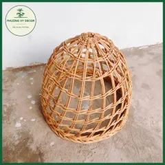 Chao Đèn Thả Trần Hình Nón Mây Đan Thưa - Trang Trí Quán Cafe & Nhà Cửa Nghệ Thuật Phương Vy Decor