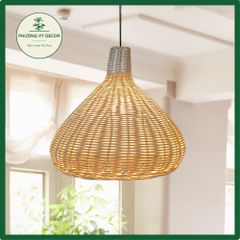 Chao Đèn Thả Trần Mây Trắng Hình Loa Vintage - Trang Trí Nhà Cửa, Nhà Hàng, Cafe Phương Vy Decor 35cm x 33cm