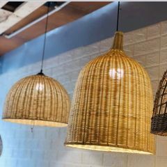 Chao Đèn Mây Tre Thả Trần - Trang Trí Nhà Cửa Mộc Mạc - Kiểu Dáng Độc Đáo Phù Hợp Mọi Không Gian