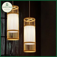 Đèn Trang Trí Ống Tăm Ba Đốt - Chao Đèn Mây Tre Thiên Nhiên Cho Nhà Cửa, Nhà Hàng & Sự Kiện Sang Trọng