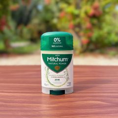 Lăn khử mùi Mitchum Men Natural Power 40g - Bảo vệ mồ hôi 24 giờ, thành phần thiên nhiên, dịu nhẹ cho da nhạy cảm