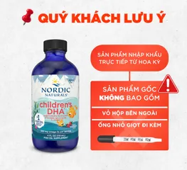 Siro DHA Dành Cho Trẻ Em 119ml - Nordic Naturals Hỗ Trợ Phát Triển Trí Não, Omega-3 Hương Dầu Tự Nhiên