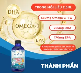 Siro DHA Dành Cho Trẻ Em 119ml - Nordic Naturals Hỗ Trợ Phát Triển Trí Não, Omega-3 Hương Dầu Tự Nhiên
