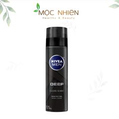 Gel cạo râu Nivea Deep Clean 200ml - Gel tạo bọt làm sạch với than hoạt tính, hương Vanilla & Bourbon, cho trải nghiệm cạo râu nam giới tốt nhất