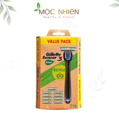 Bộ dao cạo râu Gillette Sensor 3 - Dao cạo chính xác 3 lưỡi thép Chrome với công nghệ Comfortgel, tay cầm chống trượt, tiện lợi và an toàn.