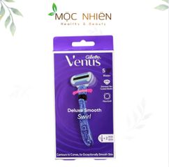 Dao cạo nữ Gillette Venus Deluxe Smooth Swirl 5 lưỡi + 2 lưỡi thay thế - Tận hưởng làn da mềm mại, êm dịu