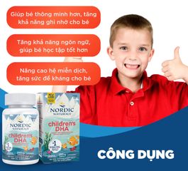 Viên nhai DHA Omega-3 Nordic Naturals 90 viên vị dâu - Hỗ trợ phát triển trí não và thị giác cho bé từ 3 tuổi trở lên