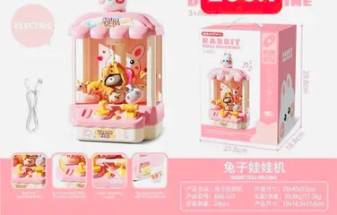 Máy Gắp Gấu Bông 668-121 RABBIT DOLL - Đồ Chơi Giải Trí Pin Sạc Cho Trẻ Em, Kích Thích Khả Năng Tập Trung & Sáng Tạo