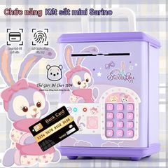 Két Sắt Mini Thông Minh Kuromi, Melody, Labubu - Ống Heo Có Khóa Vân Tay, Quẹt Thẻ, Âm Nhạc Vui Nhộn, Đèn LED Màu Sắc