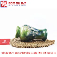 Lọ Hoa Chân Đèn Vẽ 3D Sen Gốm Sứ G&T - Trang Trí Nhà Cửa Sang Trọng và Tinh Tế, Biểu Tượng Thanh Khiết Thiên Nhiên