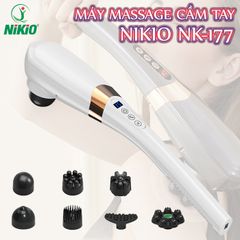 Máy Massage Cầm Tay Nikio NK-177 - Pin Sạc, 7 Đầu Massage, 6 Tốc Độ, 5 Chế Độ, Thiết Kế Thông Minh, Giải Pháp Thư Giãn Tối Ơi