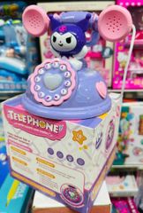 Đồ chơi điện thoại Kuromi Telephone 550-140 chạy bằng pin có hiệu ứng đèn và âm thanh, có 10 bài nhạc