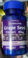 Viên Uống Trắng Da Puritan's Pride - Grape Seed Extract 60mg 100 Viên, Chống Oxy Hóa, Giảm Nám, Làm Đẹp Da Từ Mỹ