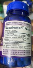 Viên Uống Trắng Da Puritan's Pride - Grape Seed Extract 60mg 100 Viên, Chống Oxy Hóa, Giảm Nám, Làm Đẹp Da Từ Mỹ