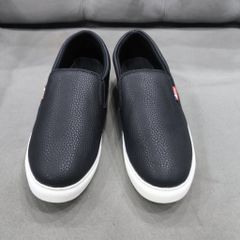 Giày Sneaker Lười Nam Da PU Đen - Thời Trang Mới, Đơn Giản, Lịch Sự, Phong Cách Dễ Phối Đồ - Giày Sục Thể Thao Nam