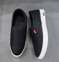 Giày Sneaker Lười Nam Đen Da PU Thời Trang - Mẫu Mới Đơn Giản, Lịch Sự, Dễ Phối Đồ, Giày Sục Cao Cấp cho Mọi Dòng Thời Trang