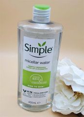 Nước Tẩy Trang Simple Kind To Skin Micellar Cleansing Water 400ml - Tẩy Trang Dịu Nhẹ Cho Da Nhạy Cảm, Không Cần Rửa Lại, Giúp Da Mềm Mại
