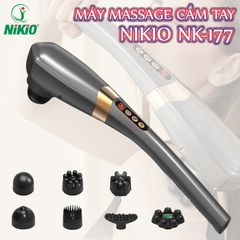Máy Massage Cầm Tay Nikio NK-177 - Pin Sạc, 7 Đầu Massage, 6 Tốc Độ, 5 Chế Độ, Thiết Kế Thông Minh, Giải Pháp Thư Giãn Tối Ơi