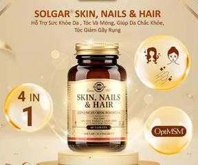 Viên Uống Solgar MSM Skin, Nails & Hair - Hỗ Trợ Đẹp Da, Chắc Móng, Giảm Rụng Tóc [Lọ 60 Viên]