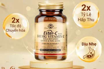 Viên Uống Solgar Ester-C Plus 500mg Vitamin C Hộp 50 Viên - Tăng Cường Đề Kháng, Hỗ Trợ Làm Đẹp Da