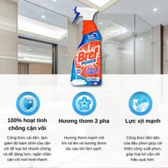 Chai Xịt Vệ Sinh Bref Power 750ml - Tẩy Cặn Canxi Inox và Kính, Sản Phẩm Hàng Đức Chính Hãng, Dễ Dàng Sử Dụng