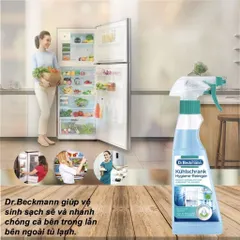 Chai Xịt Vệ Sinh Tủ Lạnh Dr Beckmann 250ml - Dung Dịch Làm Sạch Đa Năng An Toàn và Hiệu Quả cho Tủ Lạnh, Lò Vi Sóng, Bề Mặt Chế Biến Thực Phẩm