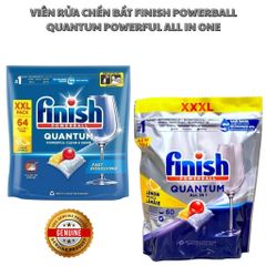 Viên Rửa Chén Bát Finish Powerball All in 1 Quantum - Tẩy Sạch Đầu Bếp, Bảo Vệ Thủy Tinh, Hàng Nhập Chính Hãng