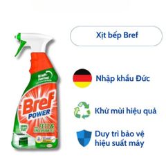 Chai Xịt Tẩy Dầu Mỡ Nhà Bếp Bref Power 750ml - Giải Pháp Sạch Bóng Cho Bếp, Lò Nướng và Thiết Bị Nhà Bếp