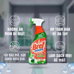 Chai Xịt Tẩy Dầu Mỡ Nhà Bếp Bref Power 750ml - Giải Pháp Sạch Bóng Cho Bếp, Lò Nướng và Thiết Bị Nhà Bếp