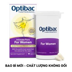 Men Vi Sinh Phụ Khoa Optibac Tím For Women - Bổ Sung Lợi Khuẩn Chăm Sóc Vùng Kín (Hộp 90 Viên)