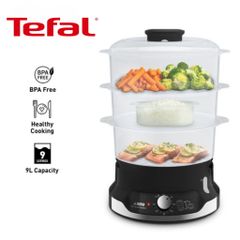 Nồi hấp điện Tefal VC2048 3 tầng 9L 800W Ultra Compact