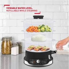 Nồi hấp điện Tefal VC2048 3 tầng 9L 800W Ultra Compact