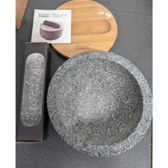 Bộ Chày Cối Joseph Joseph 20176 Dash Granite với Nắp Tre - Đồ Gia Dụng Bếp Tiện Lợi, Thiết Kế Sang Trọng, Độc Đáo