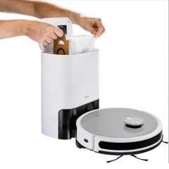 Robot hút bụi lau nhà Medion X21 SW+ thông minh tự đổ rác, công suất mạnh 3000Pa, điều khiển qua ứng dụng, nhập khẩu Đức, bảo hành 12 tháng