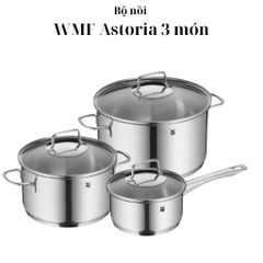 Bộ Nồi WMF Astoria 3 Món Inox Cao Cấp - Chất Liệu Cromargan, Đáy 3 Lớp, Dùng Cho Bếp Từ, Nội Địa Đức Chính Hãng
