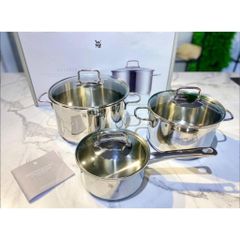Bộ Nồi WMF Astoria 3 Món Inox Cao Cấp - Chất Liệu Cromargan, Đáy 3 Lớp, Dùng Cho Bếp Từ, Nội Địa Đức Chính Hãng