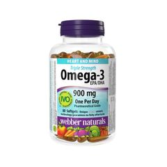 Webber Naturals Omega-3 EPA/DHA 900mg - Viên uống dầu cá hỗ trợ sức khỏe tim mạch và não bộ, 80/120 viên, nhập khẩu Canada
