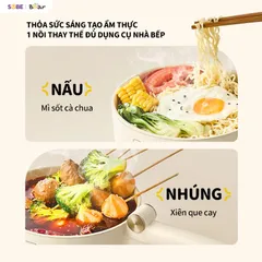 Nồi Điện Đa Năng Bear MC-4H16G 1.6L - Giải Pháp Nấu Nướng Tiện Lợi Cho Sinh Viên, Cặp Đôi, Sáng Tạo Món Ngon Mỗi Ngày
