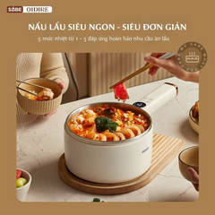 Nồi điện đa năng OIDIRE 1.8L ODI06A - Nấu lẩu, hấp, hầm mềm và chiên rán tiện lợi cho gia đình 1-3 người, tiết kiệm thời gian nấu nướng.