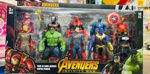 Bộ Đồ Chơi Siêu Anh Hùng Avengers Infinity War - Gồm 10 Nhân Vật Marvel - Đồ Chơi Giáo Dục Cho Trẻ Em Từ 3-10 Tuổi