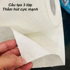 Khăn Giấy Nhà Bếp Ja! - 4 Cuộn x 128 Tờ, 100% Bột Giấy Tự Nhiên, An Toàn, Dai Mịn, Thấm Hút Tốt, Giấy Đa Năng Thân Thiện Môi Trường
