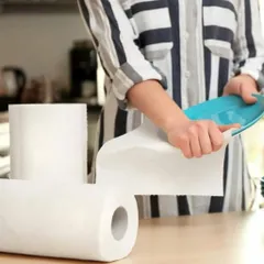 Khăn Giấy Nhà Bếp Ja! - 4 Cuộn x 128 Tờ, 100% Bột Giấy Tự Nhiên, An Toàn, Dai Mịn, Thấm Hút Tốt, Giấy Đa Năng Thân Thiện Môi Trường