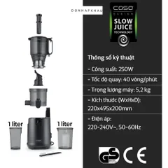 Máy Ép Chậm CASO SJW600 XL Model 2024