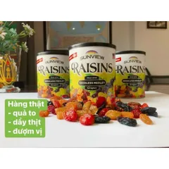 Nho Khô Sunview Raisins Mỹ Jumbo - Hàng Mới Về 2024, Nhiều Loại Nho Ngon, Giàu Dinh Dưỡng, Vitamin và Khoáng Chất Tốt Cho Sức Khỏe