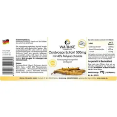 Viên Uống Đông Trùng Hạ Thảo Warnke 500mg - Tăng Cường Miễn Dịch, Chống Lão Hóa, Bồi Bổ Sức Khỏe Từ Thiên Nhiên, Hỗ Trợ Điều Trị Bệnh