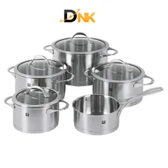 Bộ Nồi Zwilling Essence 5 Món - Thép Không Gỉ Sang Trọng, Bền Bỉ, Phù Hợp Mọi Loại Bếp, Lựa Chọn Tuyệt Vời Cho Căn Bếp Hiện Đại